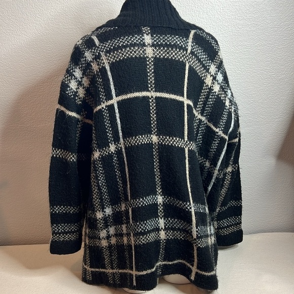 Lane Bryant Black & White Plaid Open-Front Cardigan Sweater 14/16 - Picture 4 of 9